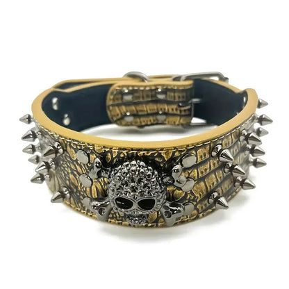 5CM Wide Spiked Studded Dog Collar Anti-Bite PU Leather Pet Collar for Large Dogs Pitbull Mastiff Pet Supplies Accessories