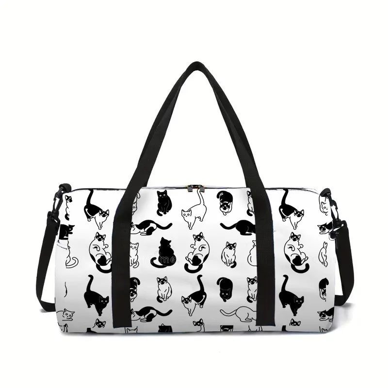 animal horse panda cat dog 3D Printed Large Capacity Travel Bags Barrel Shape Crossbody Bag Outdoor Sports Bags Gym Yoga Bag