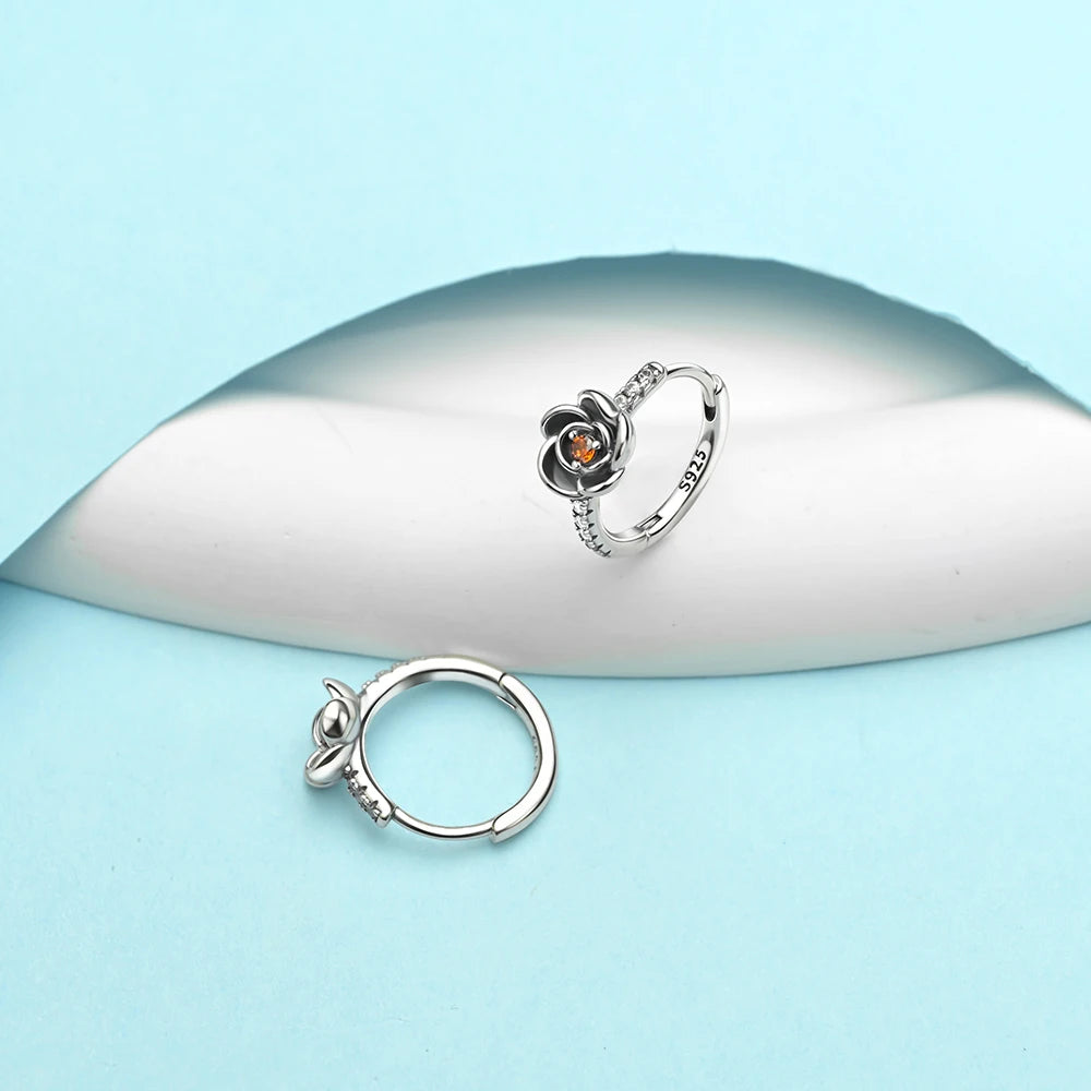 Original 925 Sterling Silver Luxury Bow Flower Shaped Clover Rose Pendant Earrings Elegant Mature Women Delicate Jewelry Gift
