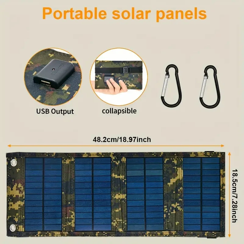 Portable USB Foldable Solar Panel Folding Solar Panels For Travel Mobile Phone Charging Bank Flashlight Fan Mobile Phone Battery