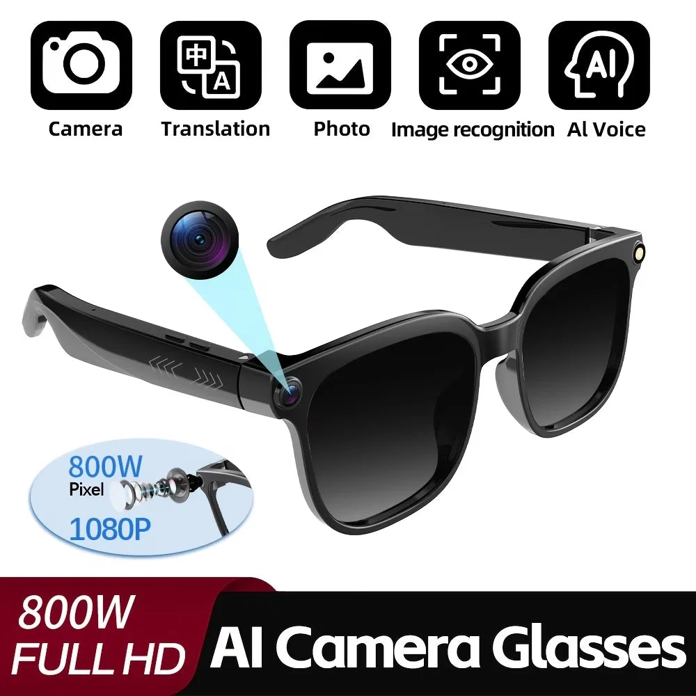 2026 Smart AI Glasses Men New 4K HD 800W pixel Camera 32GB Memory 120+ Translation ChatGPT Music Shoot Photos &Video Sunglasses