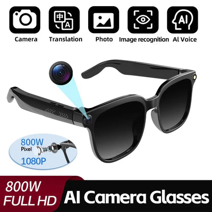 2026 Smart AI Glasses Men New 4K HD 800W pixel Camera 32GB Memory 120+ Translation ChatGPT Music Shoot Photos &Video Sunglasses