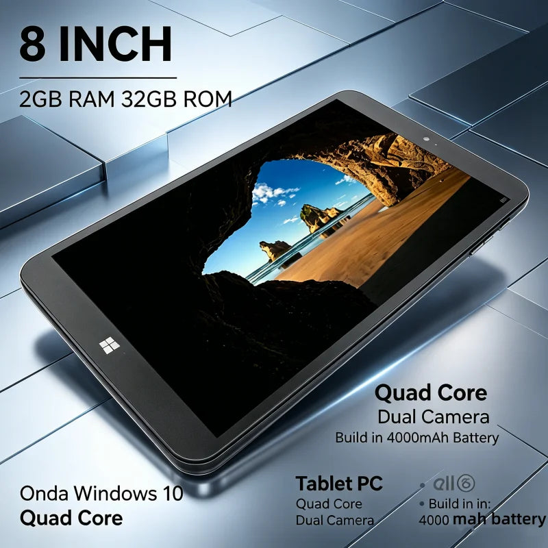 8.0 Inch Newest Sales 64 Bit AR2 Windows 10 Tablet PC Z8300 CPU 1280*800 Pixel Dual Camera Quad Core 8GB DDR3 RAM 128GB EMMC