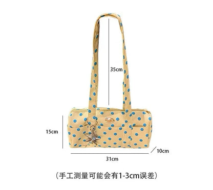 Korean Style Polka Dot Shoulder Bag Women's Large Capacity Commuter Pillow Bag Underarm Bag Trendy Single Shoulder Bags