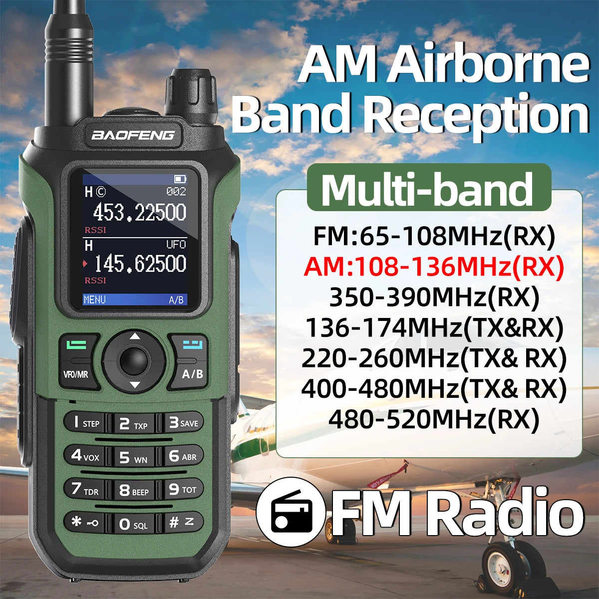 Baofeng UV-21 PRO Walkie Talkie V2 Long Range Multi-band Portable Ham Two Way Radio Wireless Copy Frequency Type-C For Hunting