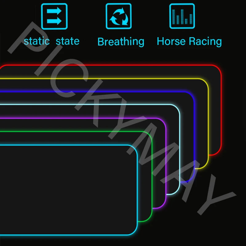 Geometry Large RGB Gamer Mousepad 40x90cm Mouse Mat Gaming Mousepads LED Keyboard Mats Luminous Desk Pads Mouse Pad For PC