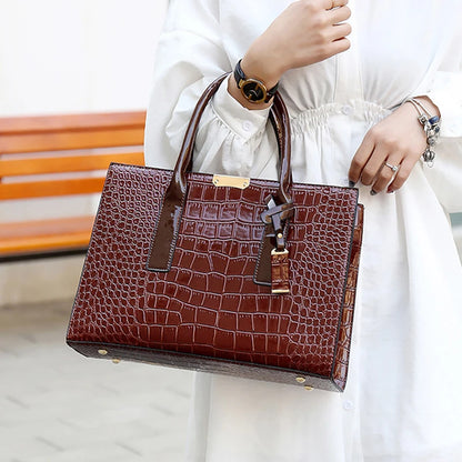 Patent Leather Women Messenger Bags Crocodile Female Crossbody Shoulder Hand Bags for Women High Quality Ladies Handbags