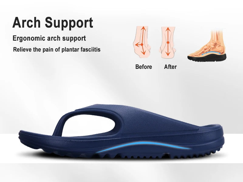 Shevalues Men's Orthopedic Sandals Fashion Couples Beach Flip Flop Summer Outdoor Soft Sandals With Arch Support Bathroom Slides