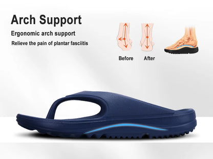 Shevalues Men's Orthopedic Sandals Fashion Couples Beach Flip Flop Summer Outdoor Soft Sandals With Arch Support Bathroom Slides
