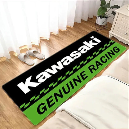 Kawasaki Motorcycle Carpet Garage Mat Racing Cool Moto Display Motorcycle Display Mat Kawasaki Anti-slip Floor Decoration Rug