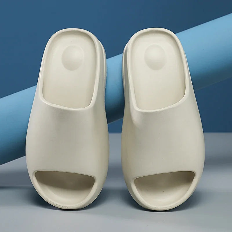 Summer Slippers Men Women Indoor EVA Soft Bottom Sandals Open Toe Trend Slides Beach Shoes Slippers Home Shoes Size 35-46