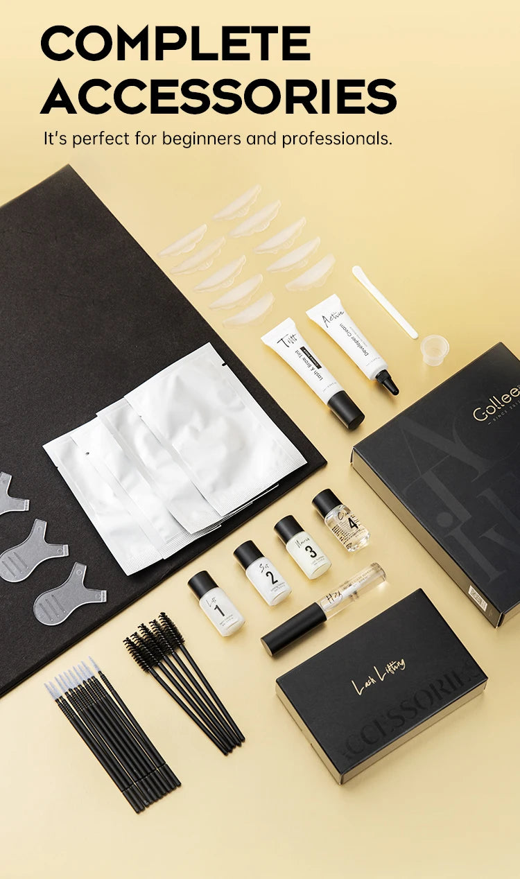 Gollee Lash and Brow Curling Perm Kit Natural Eyelash Lifting Perm Treatment Makeup Long Lasting 4-6 Weeks For Lash Curler Perm