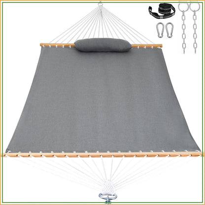 12 FT Double Outdoor Hammock with Sunbrella Fabric, Fade Resistant for Patio & Garden