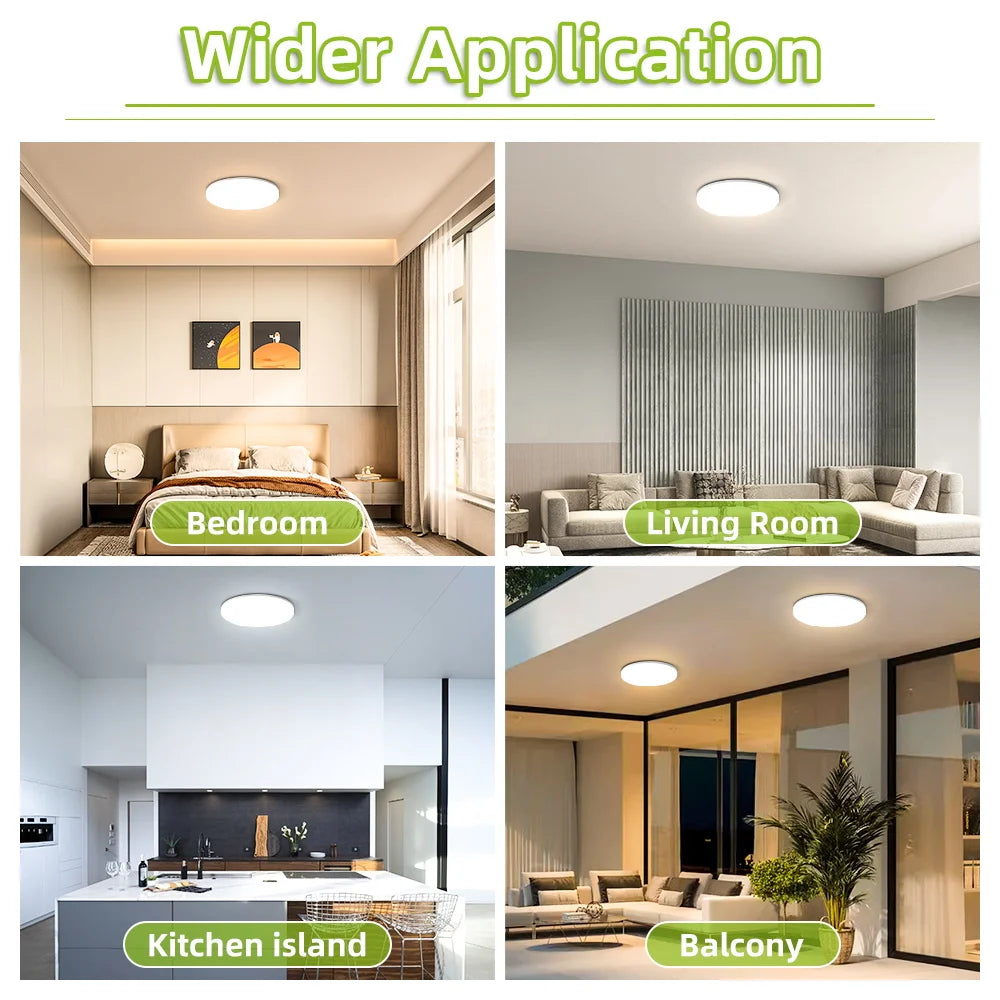 Led Ceiling Lamp 110v 220v Waterproof Led Panel Lights   for Kitchen Bathroom Lamp Balcony Ceiling Chandelier Lighting Fixture