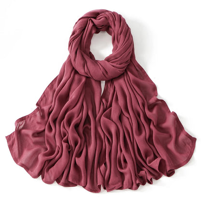 New Big Size Solid Rayon Modal Hijab Scarf Women Muslim Headscarf Wraps Shawl Femme Musulman Headband Islamic Turban 190*85cm