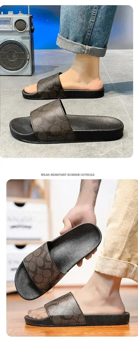 Outdoor Sandals Clogs Beach Slippers Summer Men Fashion Slippers Indoor Home Slides Bathroom Shoes Comfortable Soft Flip Flops