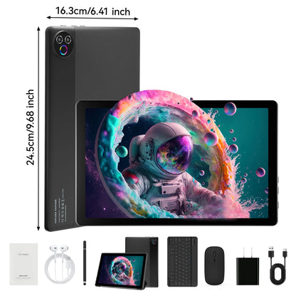 URAO Android 15 Tablet 10.1 Inch 20GB RAM 64GB ROM 5-core Dual Camera Tablets PC Set Keyboard/Case/Mouse/Stylus/Headphone
