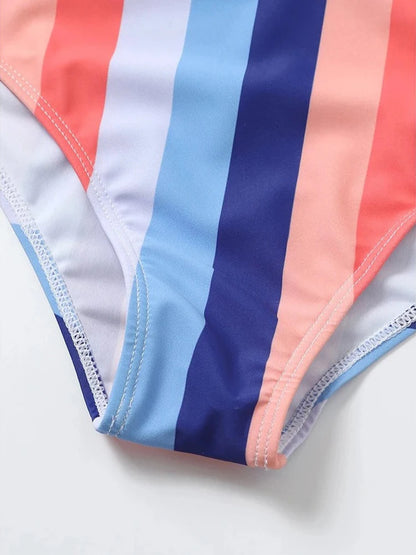 High Waist Bikini Women Swimsuit Push Up Swimwear Woman 2026 Sexy Striped Bikinis Sets Female Bandeau Bathing Suits Beach Wear