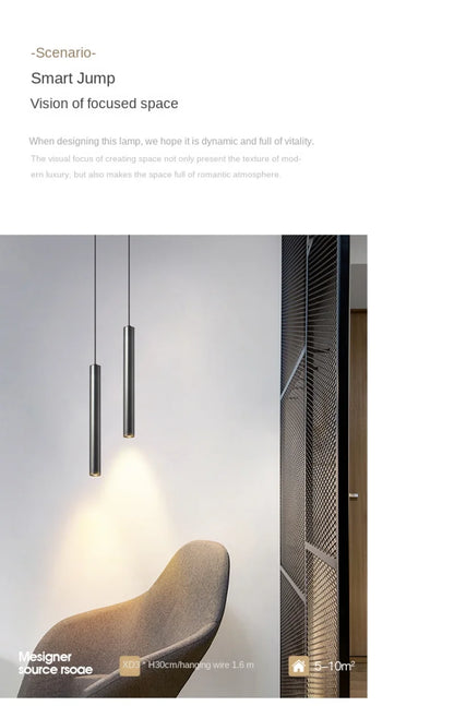 Minimalist Bedside Pendant Lamp Bedroom Spotlight Restaurant Bar Kitchen Dining Hall Island Platform Lights Hanging Lighting Led