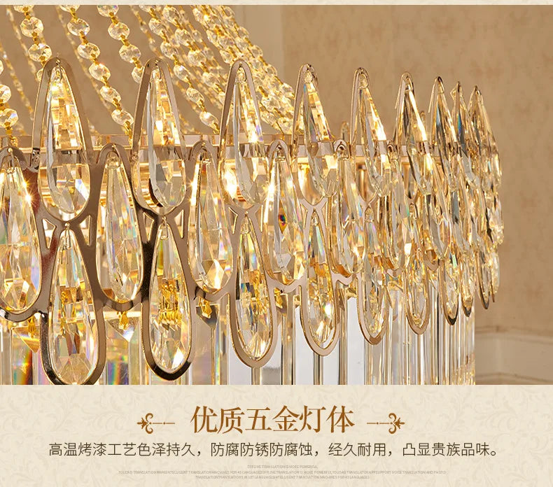 Nordic Modern Crystal Chandelier Wedding Hall Villa Hotel Hall Living Room Home Decoration Ceiling Light Luxurious Pendent Lamp