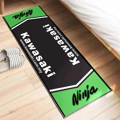 Kawasaki Motorcycle Carpet Garage Mat Racing Cool Moto Display Motorcycle Display Mat Kawasaki Anti-slip Floor Decoration Rug