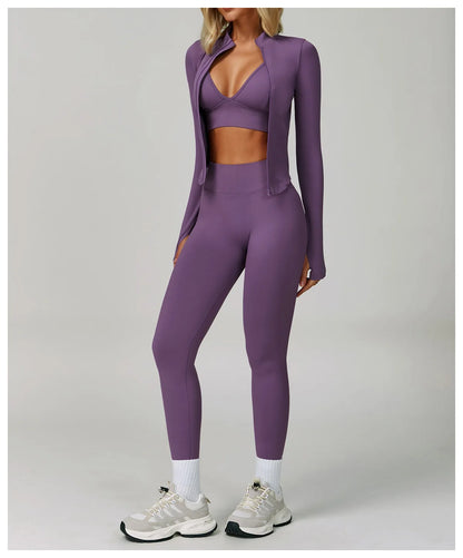 2/3PCS Seamless Sport Yoga Set Women's Breathable High Waist Fitness Sportwear Women Sports Underwear Set Gym Workout Clothes