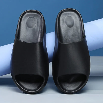 Summer Slippers Men Women Indoor EVA Soft Bottom Sandals Open Toe Trend Slides Beach Shoes Slippers Home Shoes Size 35-46