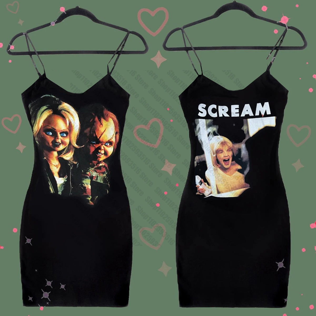Y2K Harajuku American retro emo girl mini dress Goth grunge punk aesthetic geometric print suspender dress sexy slim chic outfit