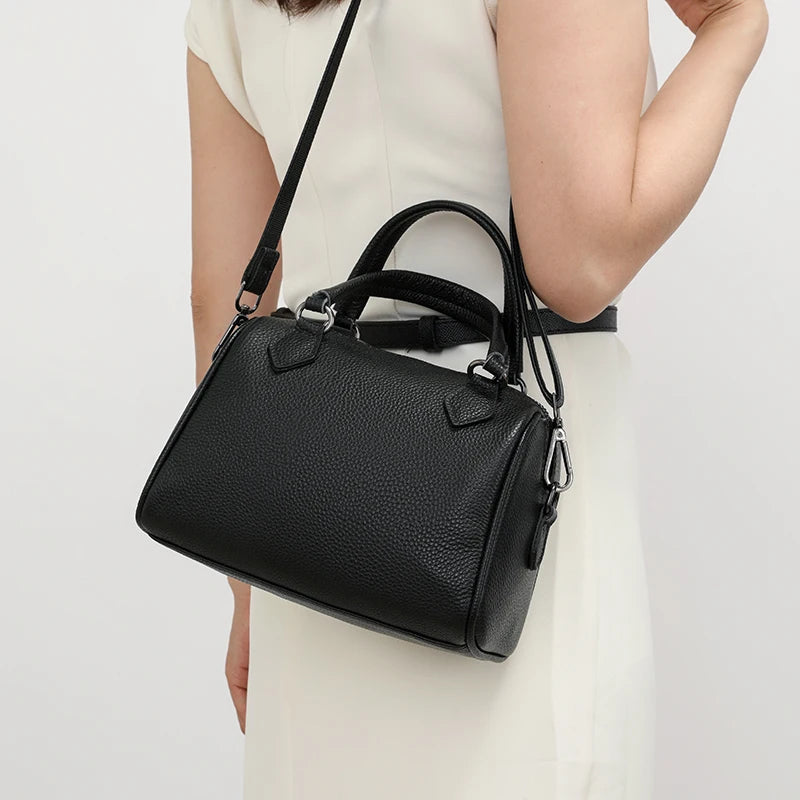 100% Genuine Leather Tote Bag Women Bags Designer Cowhide Luxury Handbags Ladies Shoulder Crossbody Bags Commuting Messenger Sac