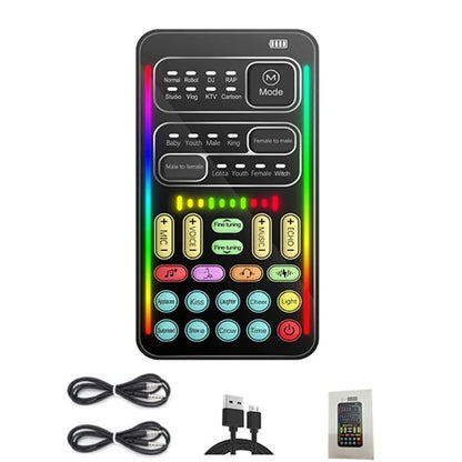 Voice Changer Handheld Sound Card Multiple Sound Effects for Microphone/ /Switch/Phone/Games /Live Streaming Host