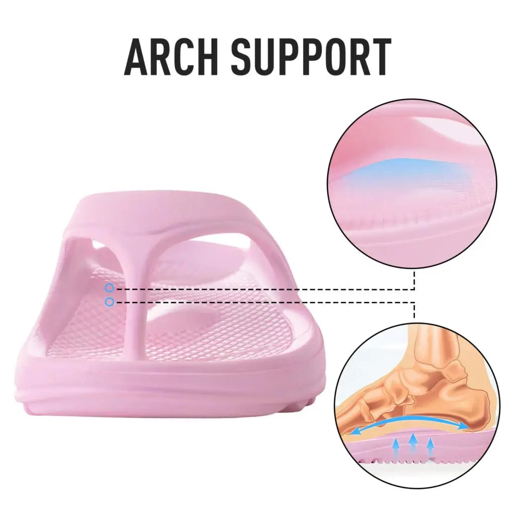 Shevalues Men's Orthopedic Sandals Fashion Couples Beach Flip Flop Summer Outdoor Soft Sandals With Arch Support Bathroom Slides