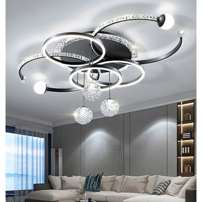 Minimalist LED ceiling lamp personalized creative ring ring living room lamp gold atmosphere bedroom study lamps and lanterns