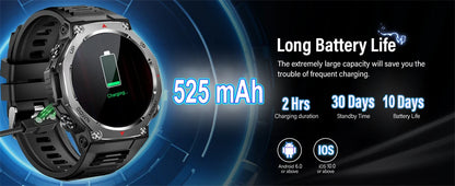 2026 New Military Active Edge Smart Watch Men 10ATM Waterproof GPS Motion Track 100+Sport Modes Heart Rate HD BT Call Smartwatch