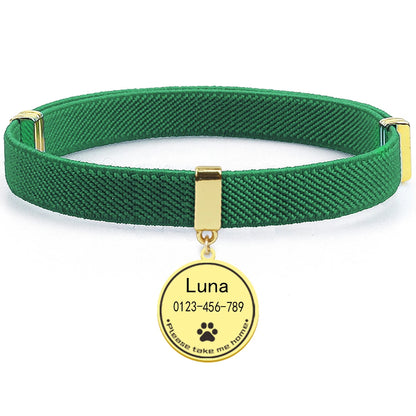 Cute Customized Cat Collar Round Metal Name Tag Breakaway AirTag Kitten Collars Adjustable Pet Collars for Cats and Puppies Dogs