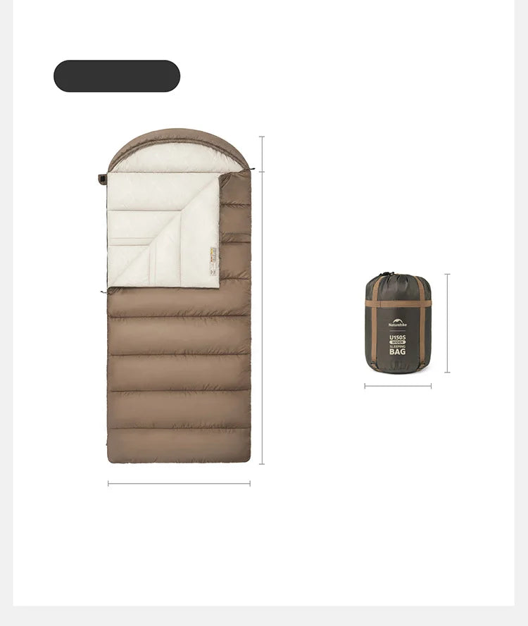 Naturehike 2026 New Widen 1-2 Person Sleeping Quilt With Hood Waterproof 4 Season Machine Washable Travel Camping Sleeping Bags