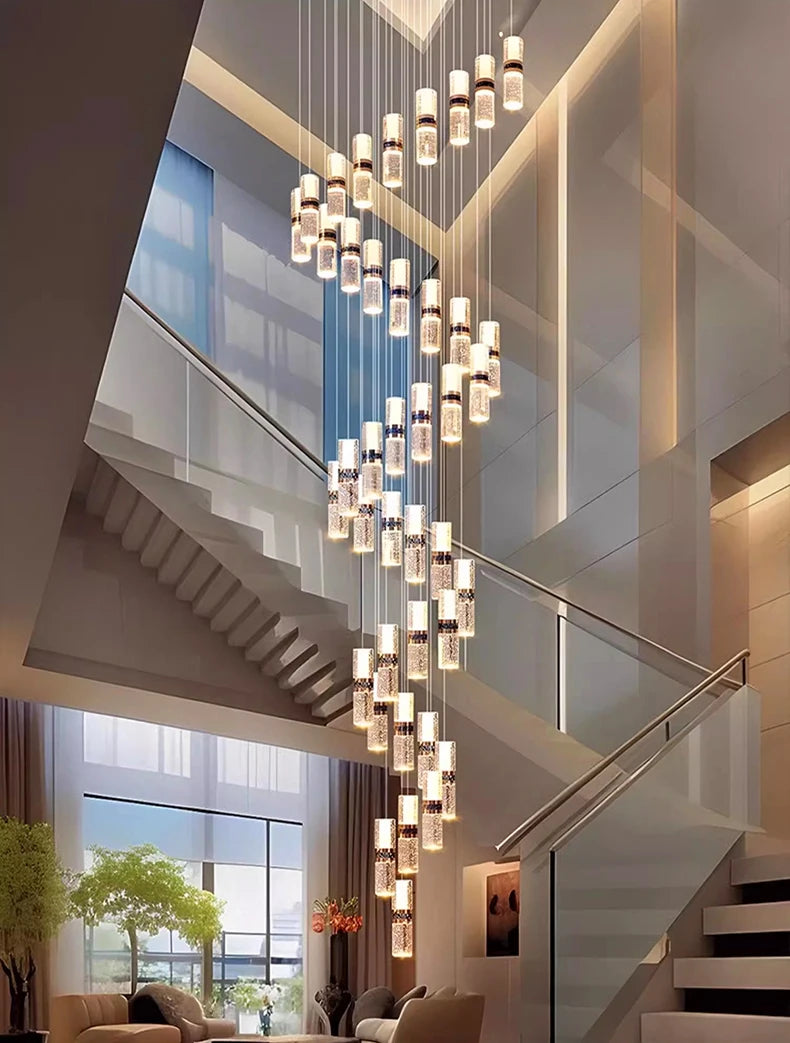 Modern home decoration crystal chandelier, stair Pendant lamp, living room Pendant lights, interior lighting