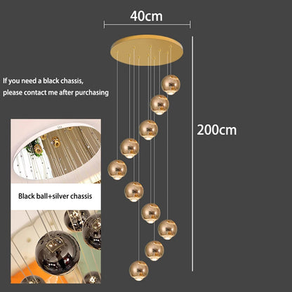 Modern Home Decor LED Lights Pendant Light Lamps for Staircase Chandeliers for Living Room Hanging Light Indoor Lighting