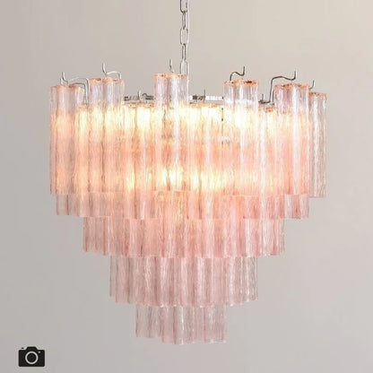 Designer Murano Ceiling Chandeliers Pink Colorful Glass LED Hanging Pendant Lights for Living Dining Room Bar Villa Art Lighting
