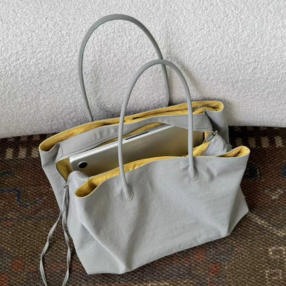 Nylon Women's Commuter Tote Bag Minimalist Large-capacity Tote Bag Ladies Multi-layer Waterproof Computer Shoulder Nylon Handbag
