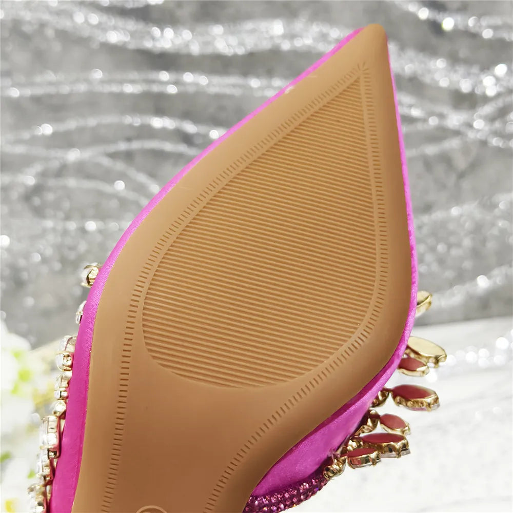 Designer Shoes Women's Luxury 2026 Elegant Crystal Women's Shoes Italian Women's Wedding Rhinestone Nigeria Party Wedding Pump