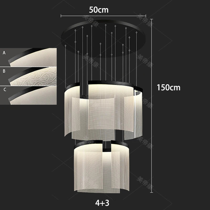 Modern home decor led lights pendant light lamps forstaircase Chandeliers for living room hanging light indoor lighting