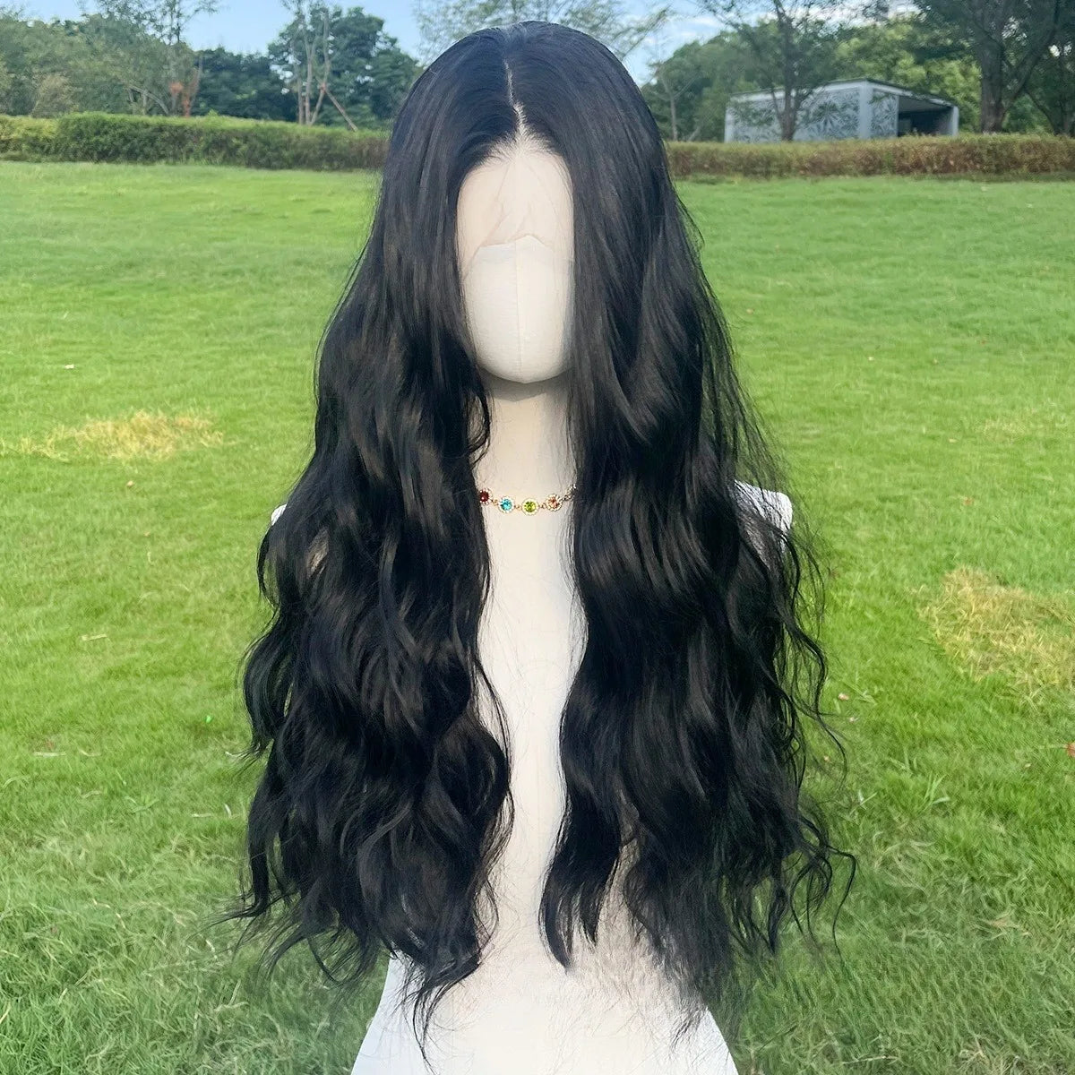 Black Wig Synthetic 13X4 Lace Front Wig Long Loose Wave Lace Front Synthetic Wig Heat Resistant Fiber Hair