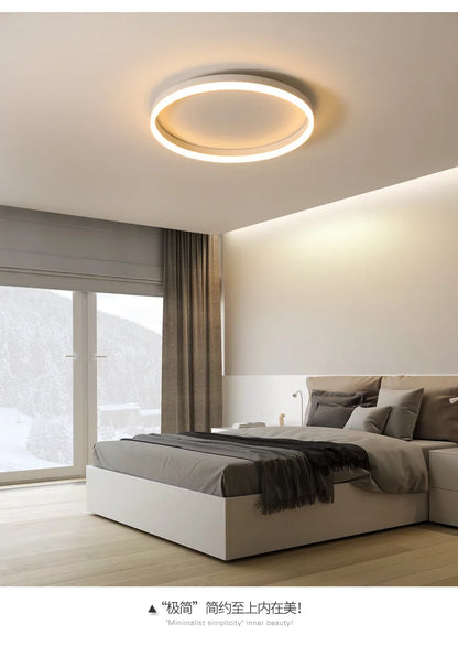 Modern Bedroom led Ceiling Lights Round Remote Control Dimmable led Living Room Ceiling Light White/Black Indoor Ceiling Lights