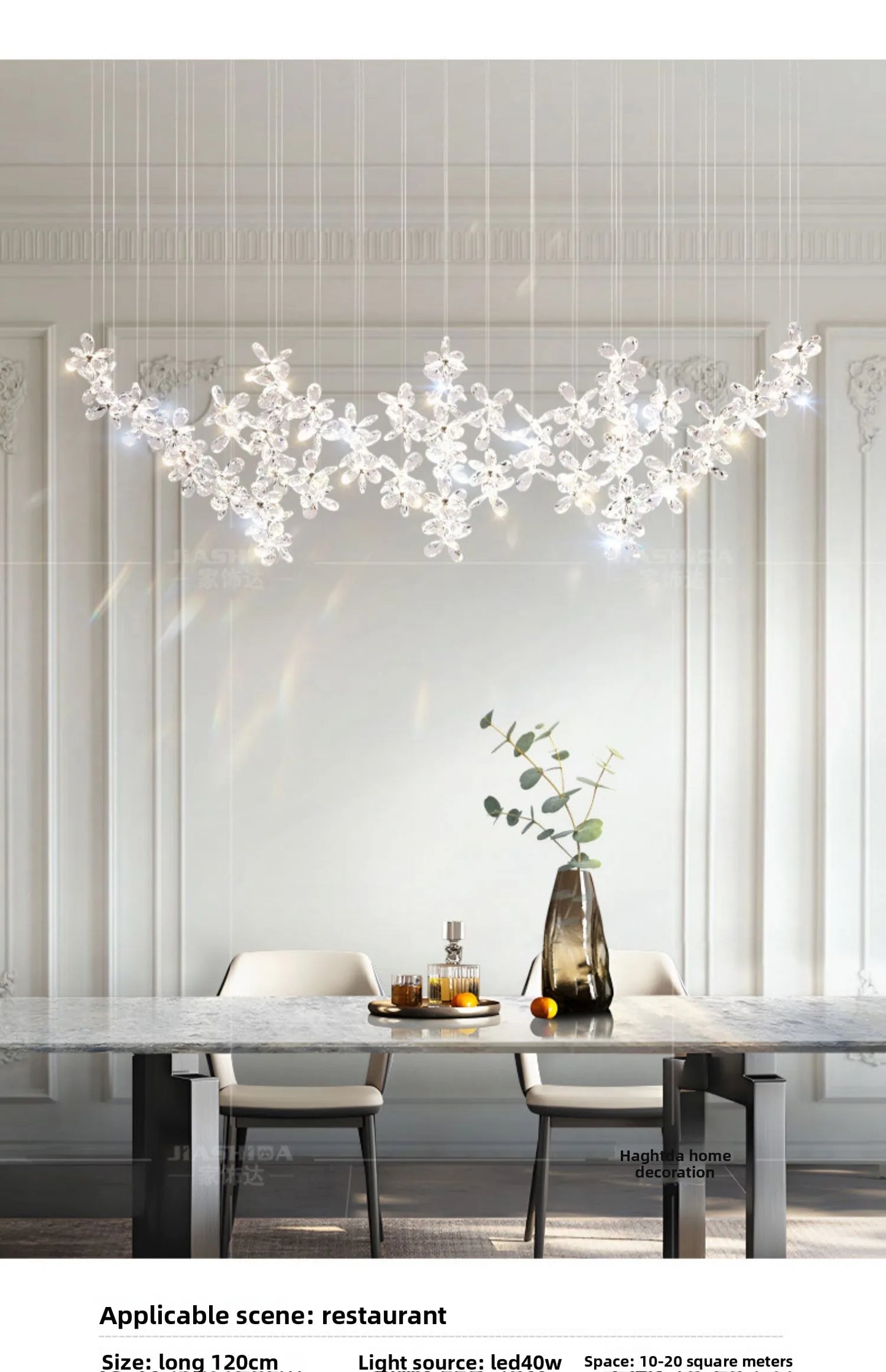 French Crystal Dining ChandelierFo Home Use Restaurant Lamp Luxurious And Modern Café Bar Counter Dining Table And Ceiling Light