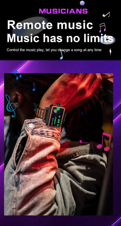 Hip Hop Fashion Personality Smart Watch 1.57-inch HD Screen 24h Continuous Heart Rate Sleep Monitor Game Waterproof Smartwatch