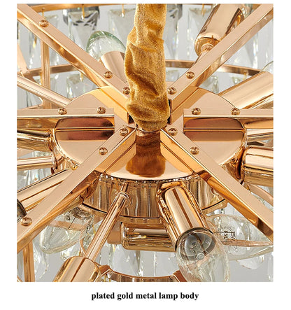 Nordic Led Crystal Chandeliers Gold Luxury Lighting Dining Living Room Bedroom Kitchen Island Lights Indoor Hanging Light Lustre