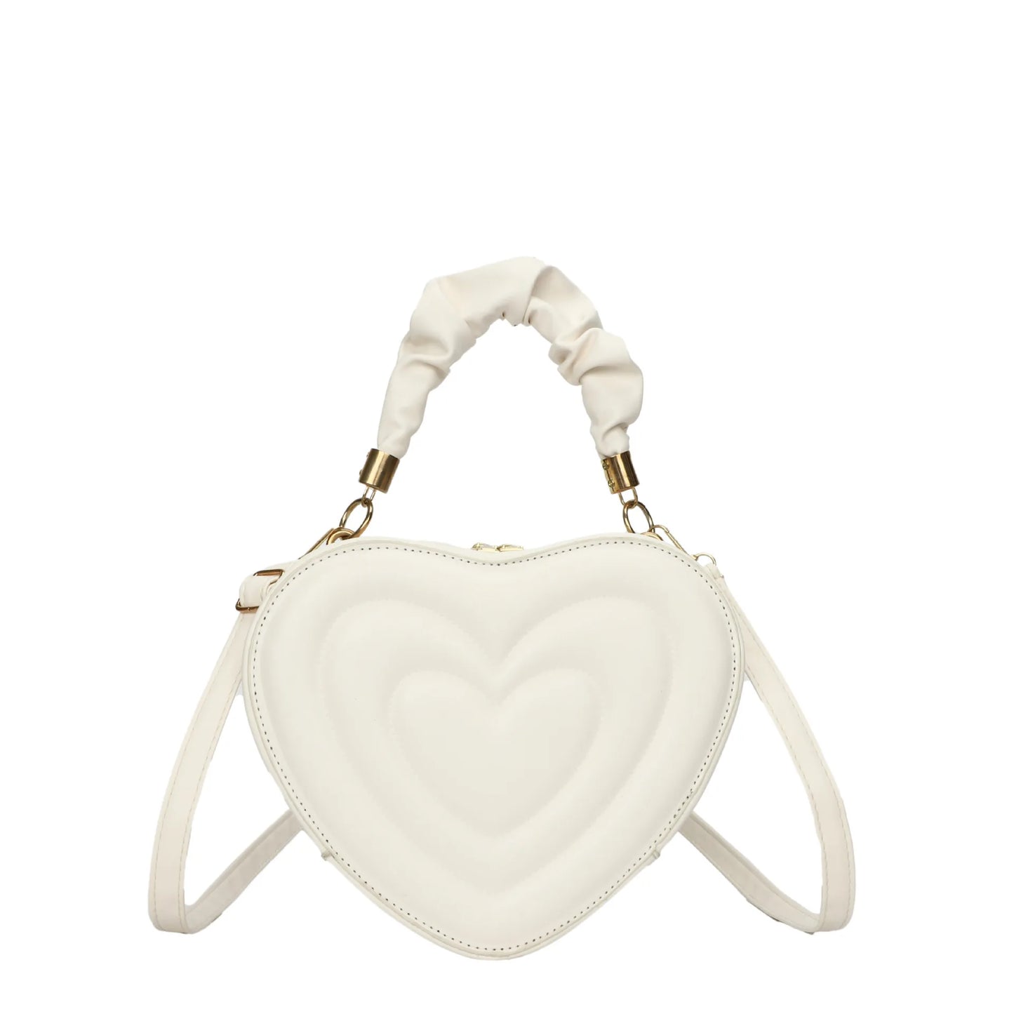 1Pcs Fashion Love Heart Shape Shoulder Bag Small Handbags Designer Crossbody Bags For Women Solid Pu Leather Top Handle Bag