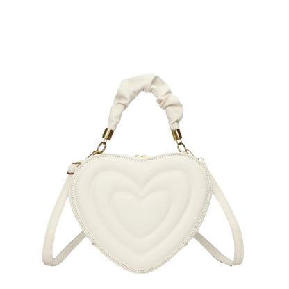 1Pcs Fashion Love Heart Shape Shoulder Bag Small Handbags Designer Crossbody Bags For Women Solid Pu Leather Top Handle Bag