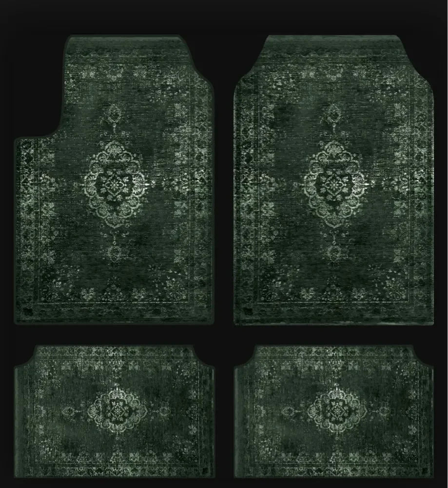 Set of Bohemian Style Floor Mat Universal Size Car Foot Mat American Retro Rugs for Bedroom Home Anti-slip Soft Rug