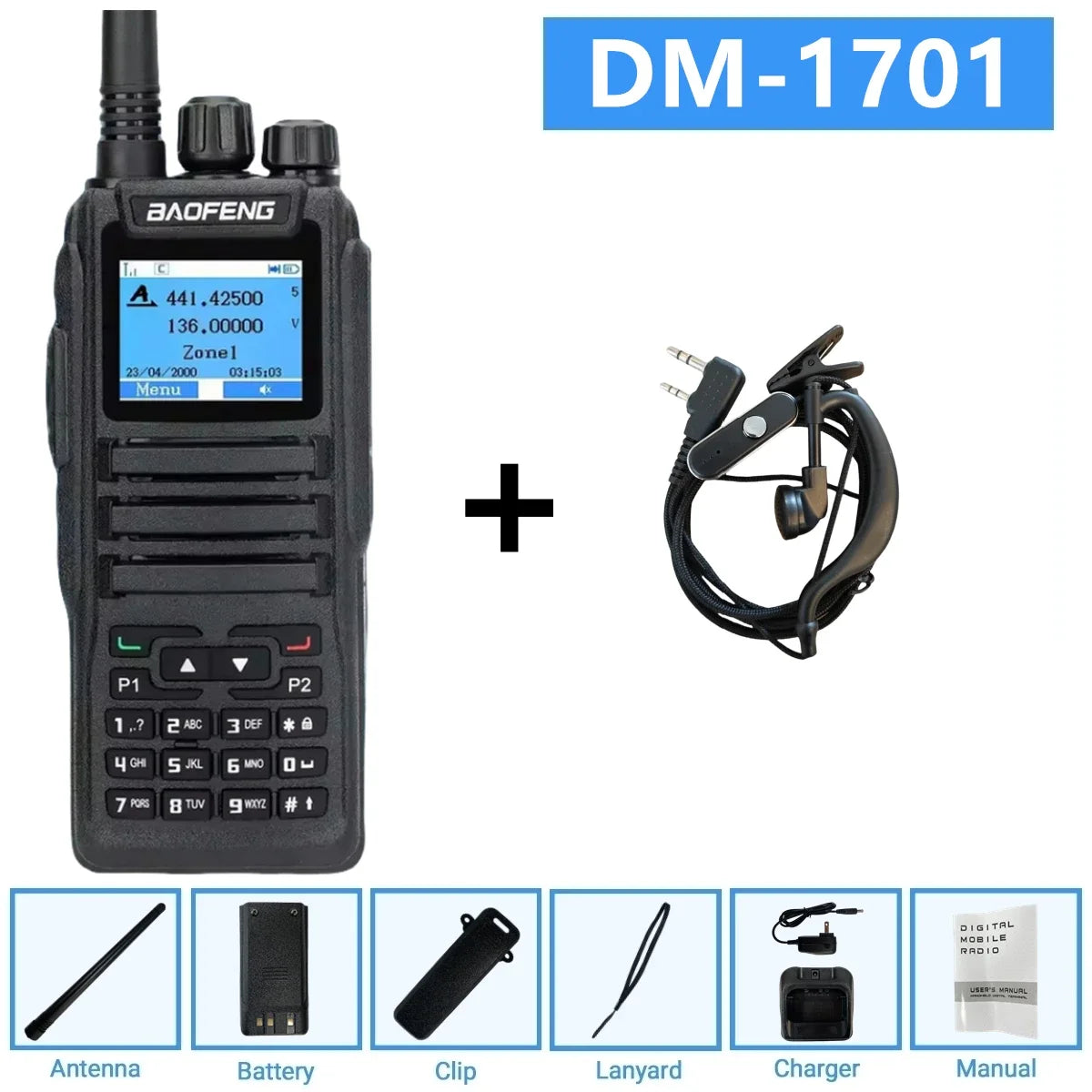 Dmr Digital Two Way Radio Baofeng Dm-1701 Dual Band Vhf/Uhf 3000 Channel Dual Time Slot Ham Radio For Professional Communication